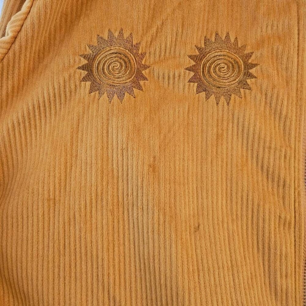Yellow/Gold Unisex Corduroy Sun Lightweight Jacket: Unique Fun Statement Piece - Picture 3 of 4